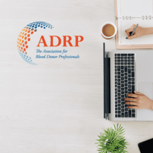 ADRP logo with a computer keyboard and someone typing